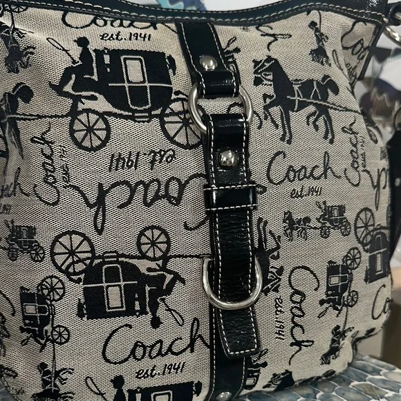 Coach black Monogram Black and Gray Crossbody Bag - Picture 4 of 9